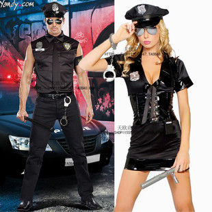 万圣节成人条子与囚犯衣服囚人服装女囚衣服男囚服警察男囚犯派对