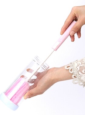 日本进口正品 OKAZAKI伸缩柄海绵洗杯刷保温杯清洗奶瓶刷免清洁剂