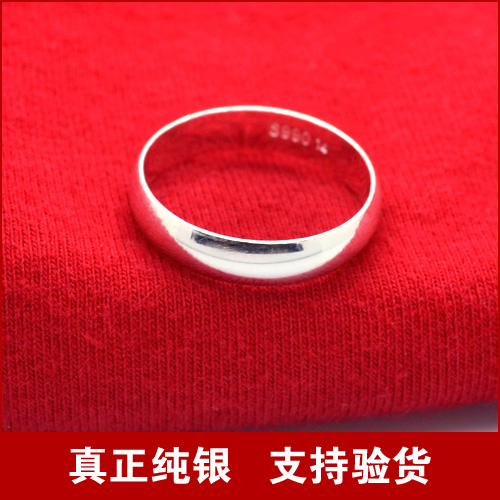 正品999纯银戒指男女去风潮人足