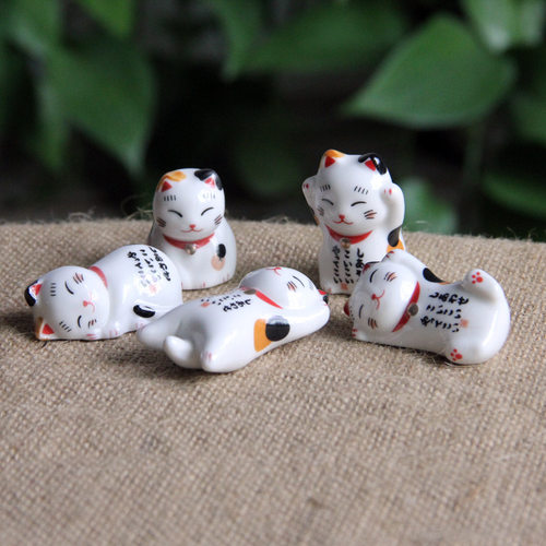 日式和风陶瓷可爱招财猫咪摆件
