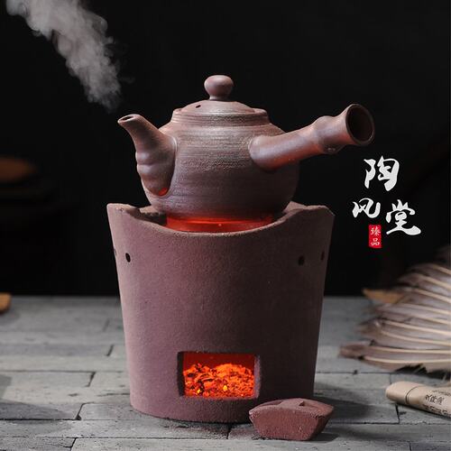 侧把壶陶壶粗陶泥壶柴烧壶砂铫壶明火煮茶壶电陶炉壶木炭炉烧水壶 - 封面