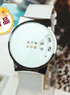 创意个性风五彩转盘男女一对手表