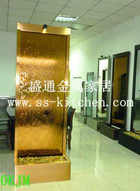 玻璃欧式豪华背景墙空气流水摆件