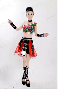 新款成人少儿民族傣族舞蹈演出服短款花腰黎族佤族苗族彝族表演服