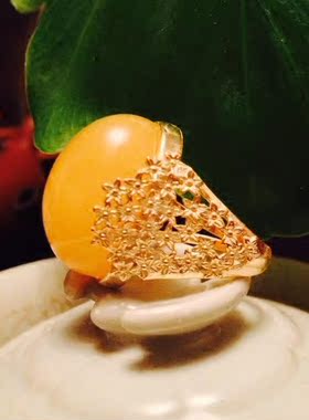 925纯银镀白黄金欧款碎花侧边