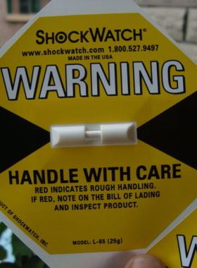 美国进口 shockwatch防倾斜标贴防倾斜标签防倾标签防碰撞标签