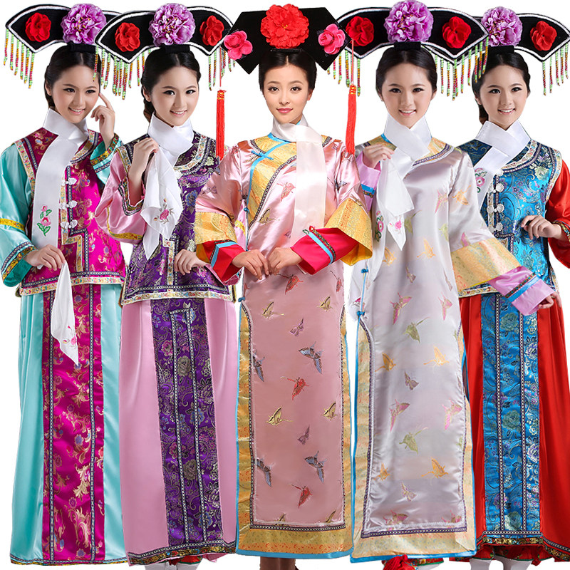 清朝皇后演出服女古代服装宫女cos服饰格格装影视剧群演同款古装_虎窝淘