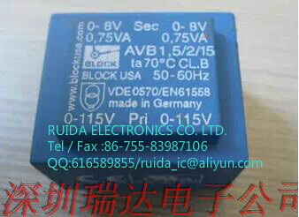 BLOCK AVB1.5/2/15 1.5VA 2x15V 全新原装PCB变压器