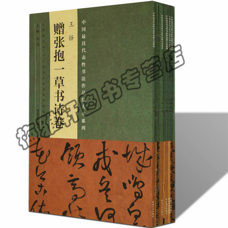 正版中国具代表性书法作品放大本系列·王铎《赠张抱一草书诗卷》自叙帖真草千字文怀素9册历代名家名帖书法艺术图书