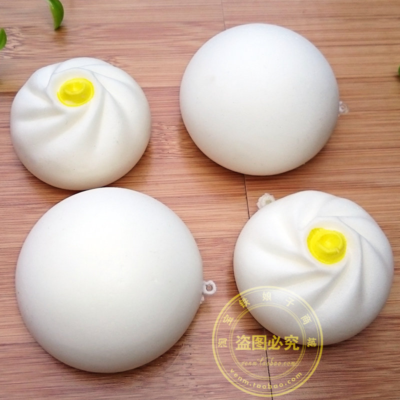 仿真包子模型豆沙包莲蓉包奶黄包花卷squishy 摆件玩具无呸pu材料