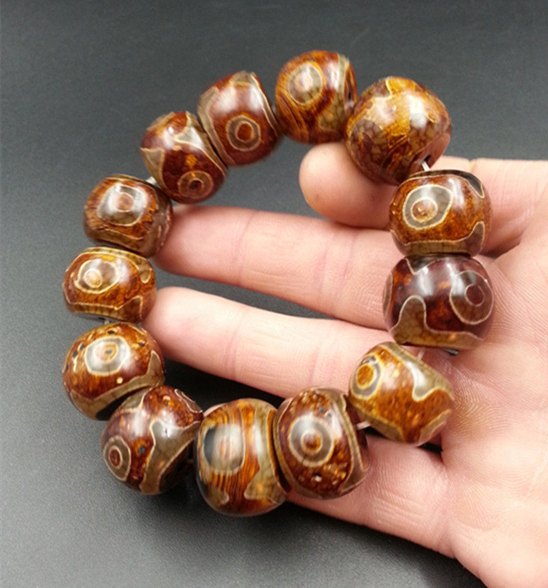 天然玛瑙三眼天珠玉手链男女同款情侣手串玉石手链