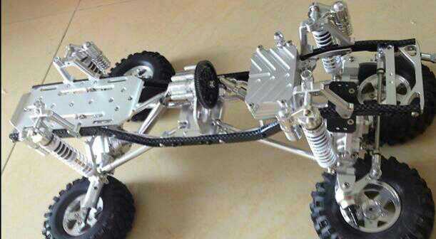 全金属  SCX10升级版车架 轮毂加重 金属拉杆球头  加厚大梁