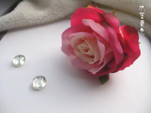 7CM俏色玫瑰 水墨音色 绢花 发簪DIY材料 5色入 新娘结婚发饰