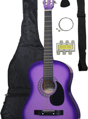 美国进口 吉他 紫色原声吉它Crescent牌 演出包挂绳调谐器 Guitar