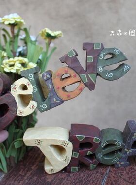 美式乡村风立体英文梦想工艺品