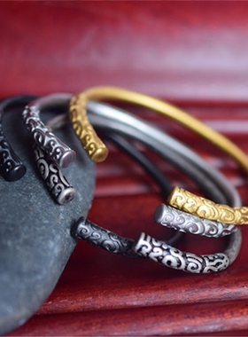 复古风如意钛钢大圣定海神针手镯