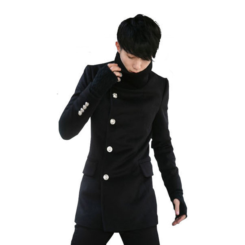 秋冬新款韩版韩国时尚休闲修身英伦男装潮流外套男装男士大衣风衣