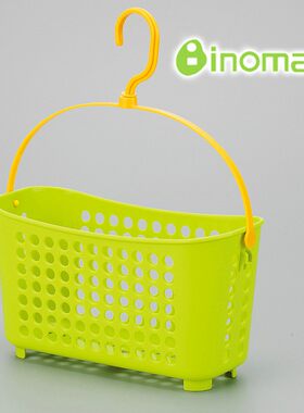 日本进口正品 inomata厨房卫浴吊篮收纳筐室外阳台夹子收纳篮挂篮