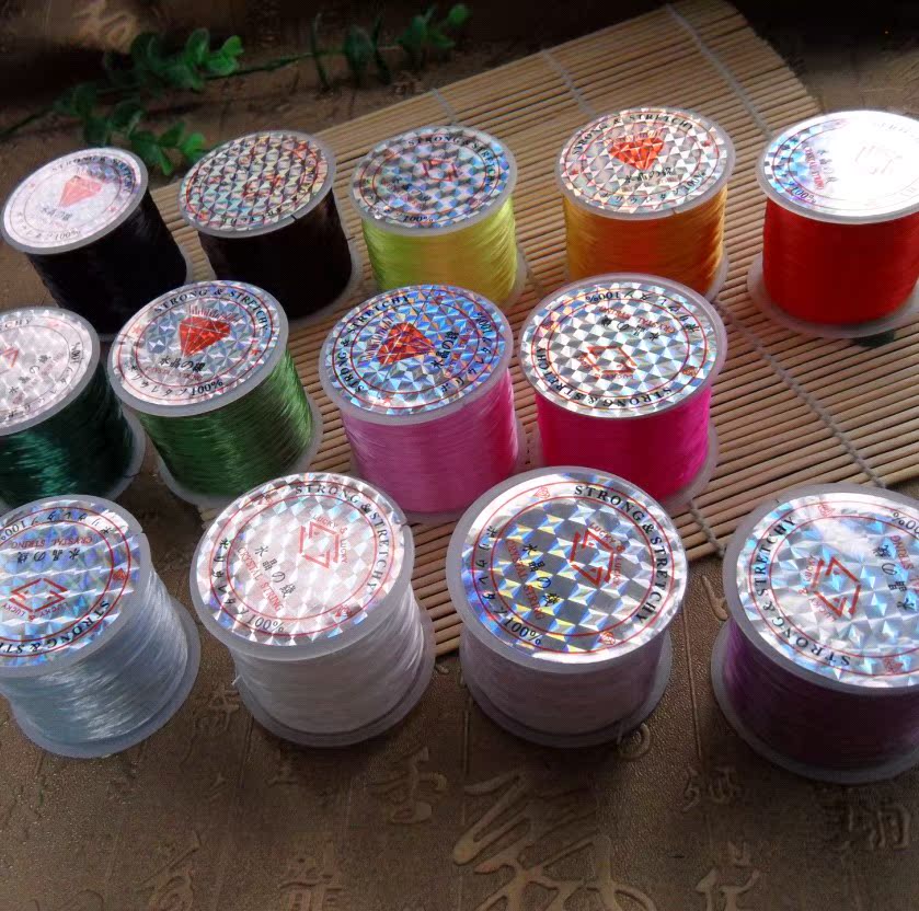 正宗进口弹力线，弹性好，不易拉断，性价比超高， 一卷60米左右 ，形状是扁的 。