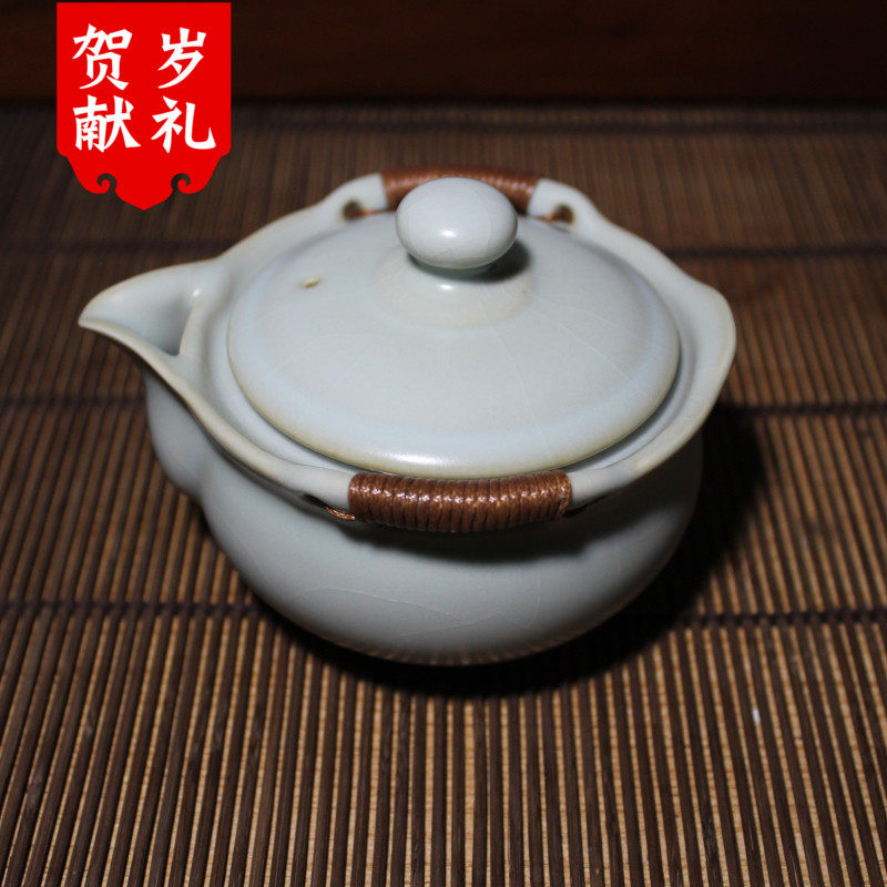 柏采手抓壶汝窑盖碗三才杯老釉粉青开片汝瓷茶壶CB-01正品包邮