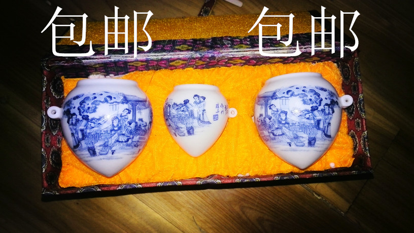 包邮画眉鸟食罐鸟杯鸟碗3件套高白瓷鸡心 平底 景德镇名氏堂鸟杯