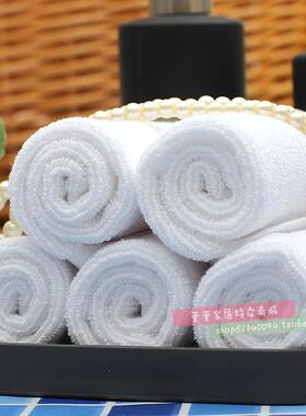 加厚吸水50克进口全棉白色方巾会所KTV酒店饭馆擦手小毛巾5条包邮