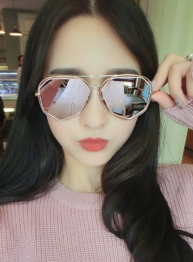 墨镜复古风不规则彩片太阳眼镜