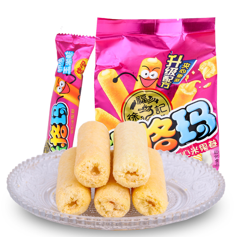 徐福记米格玛米果卷奶油玉米味178g/袋 零食 膨化
