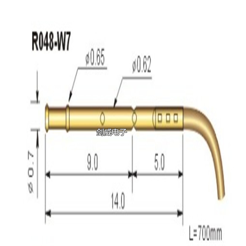 华荣探针 R048-W7 30#PCB测试套筒 0.62MM带线针套