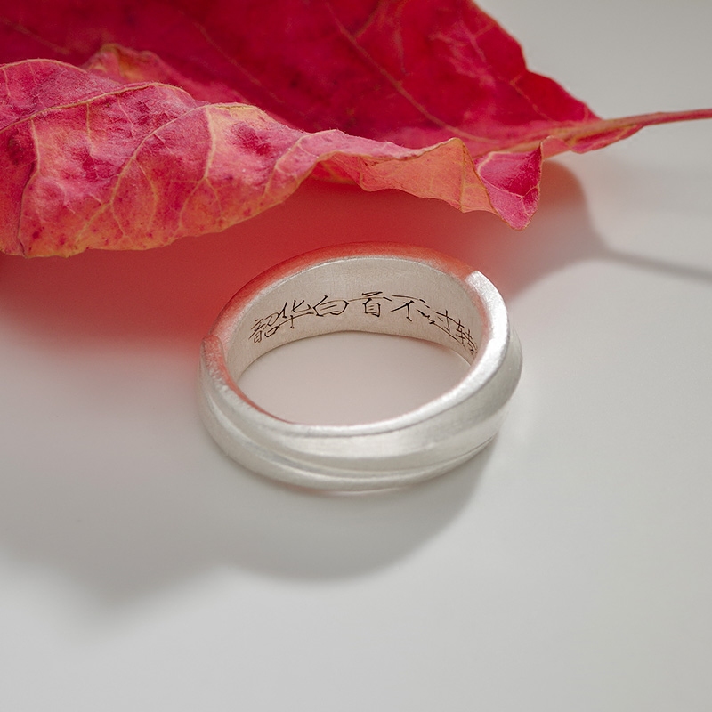 s999手工纯银开口情侣一对戒指刻字定制首饰品食指环定情信物创意