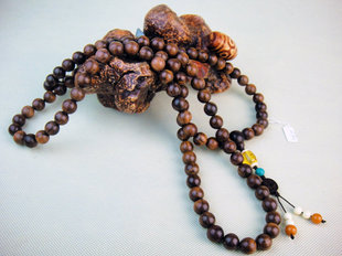 马狮麟海南黄花梨佛珠细腻而典雅 108粒12mm海黄念珠手串A83号