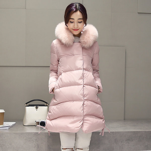 KKSO 17年冬季新款 大毛领中长款 A版羽绒服 优惠券折后￥179包邮（￥239-60）3色可选