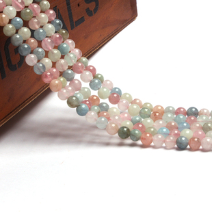 DIY饰品材料摩根石散珠4-10mm天然摩根石半成品串珠半成品饰品女