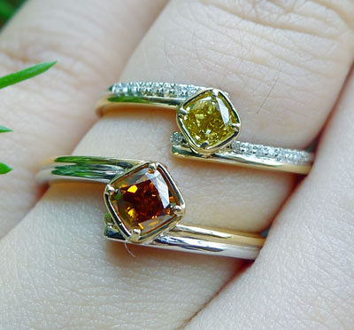 情侣款彩钻戒指垫形黄钻戒指橘色钻石戒指求婚戒指对戒18K金现货,珠宝/钻石/翡翠,手饰,淘宝优惠券,粉丝福利购,淘宝优惠卷