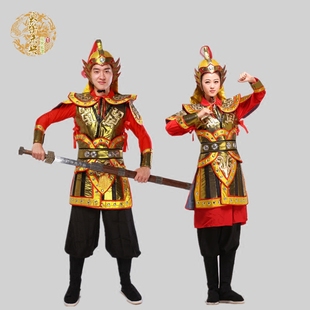 【出租】古装将军男女花木兰盔甲兵马俑武将小兵先锋舞台演出服装