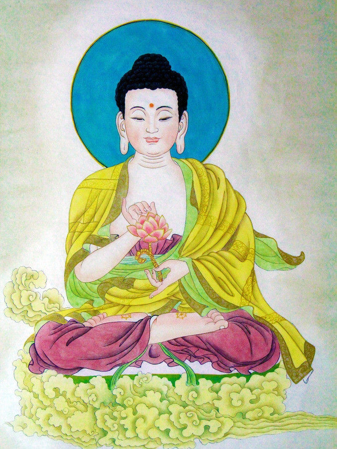 线绣 八十八佛 印布印花diy个性十字绣定制  南无虚空宝华光佛