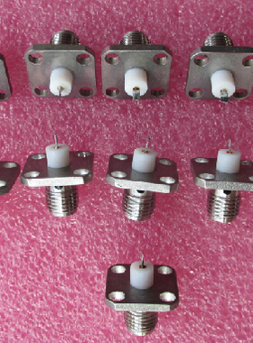 进口 DC-27GHz 驻波1.15 SMA不锈钢四孔法兰盘 射频同轴连接器