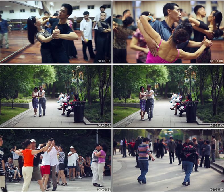 中老年人跳舞锻炼身体舞会/中国高清实拍视频素材