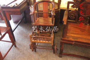 大红酸枝婴儿车轮椅实木儿童座椅工厂直销 红木家具精品定制款