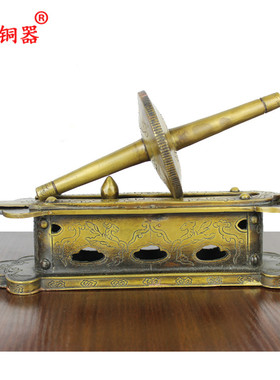黄铜茶叶中药碾子工艺品摆件
