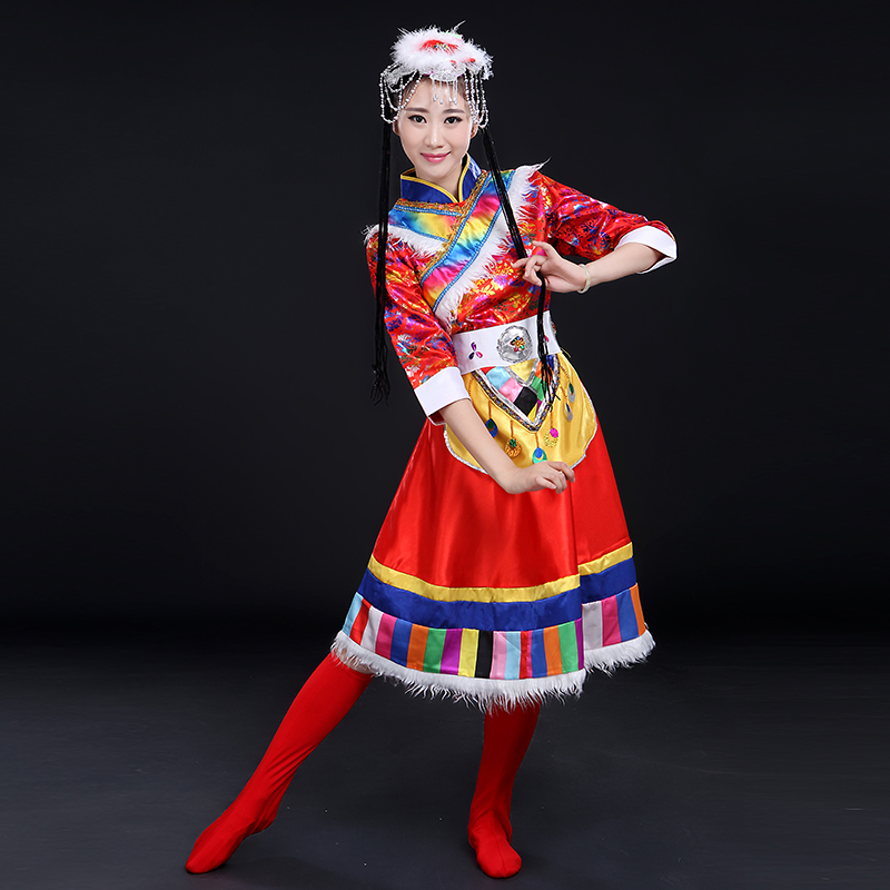 藏族舞蹈服装演出服新款少数民族风女装西藏广场舞套装服饰女成人