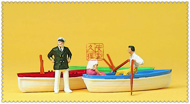 久安铁道 仿真人物 微缩小人 1:87 PREISER 10072 3条游船租赁