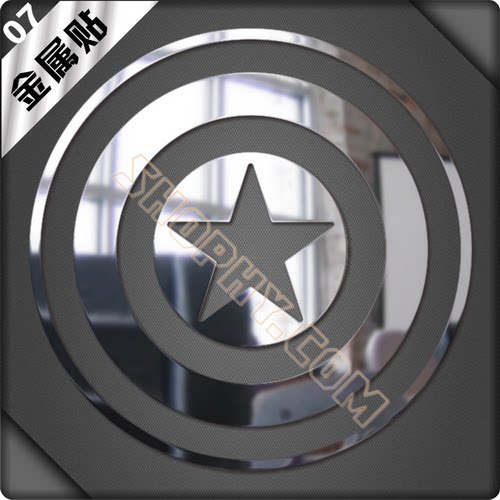 神盾局漫威复仇者美国队长钢铁侠金属贴纸动漫周边手机自行车07