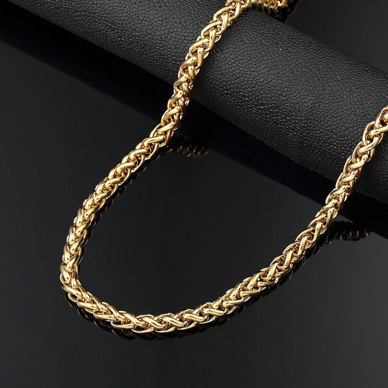 日韩风真金电镀花盆项链