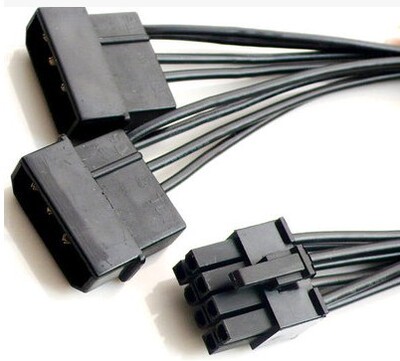 双大4pin转cpu8pin 8pin转双4pin 大4p转cpu8p 不会烧的好线