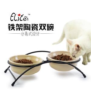 妮可家宠物-美国Elite伊丽铁架陶瓷宠物碗 水碗食碗食盆猫碗狗碗