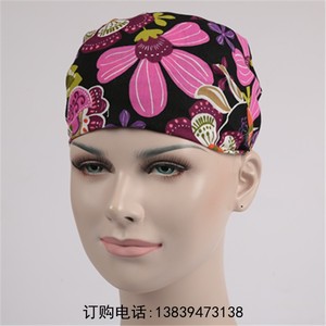 手术室帽子 欧美 医生护士 纯棉印花 长短发发适用 葫芦帽 热销
