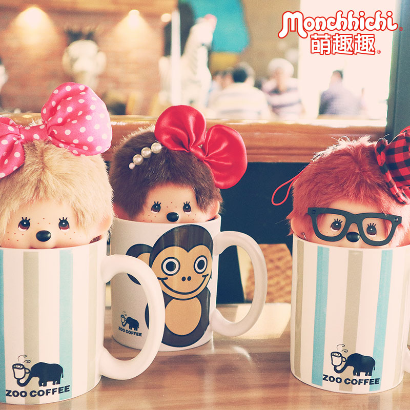 Monchhichi萌趣趣萌奇奇公仔娃娃毛絨玩具玩偶大頭掛件掛包包13CM