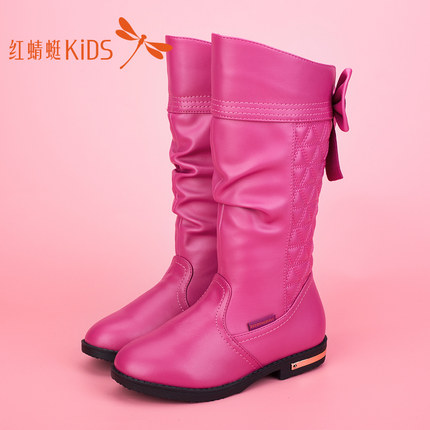 红蜻蜓童鞋 2015新款儿童长筒靴子冬季女童高