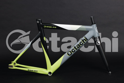@BIKE Octachi AT-03 单速死飞场地车架组全碳前叉锥形头管  黑绿